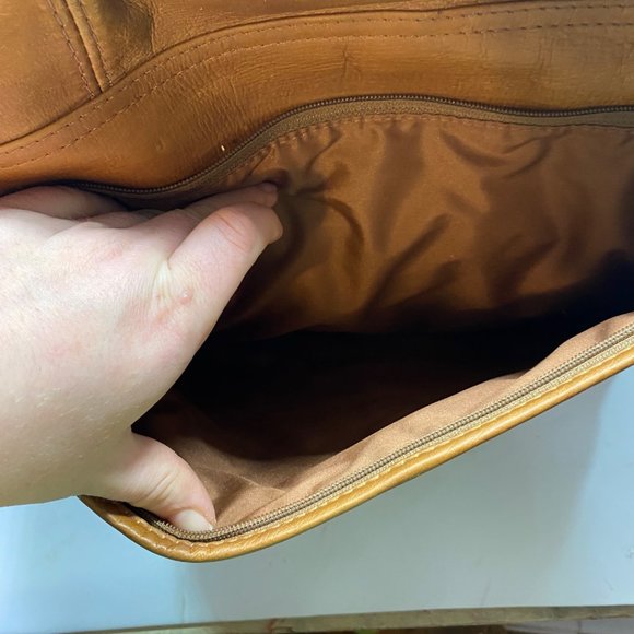 Handmade Light Brown Leather Messenger Bag - Picture 12 of 15